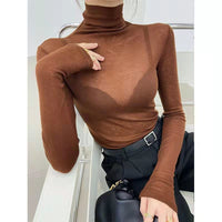 New Springautumn Turtleneck Long-sleeve Top For Women