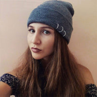 Iron Hoop Knitted Hat Metal Hat Fashion