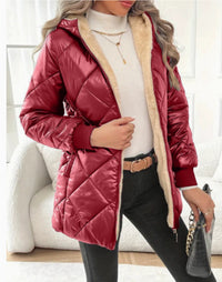 Rhombic Cotton-padded Jacket European And American Coat