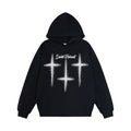 Printed Rhinestones Hooded Sweater For Men