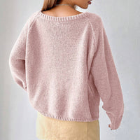 Women's Sweater Fashion Pullover Round Neck Solid Color