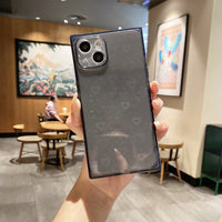 Square Laser Colorful Love Phone Case
