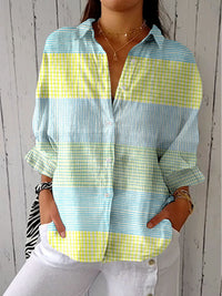 Womens Casual Long Floral-print Top