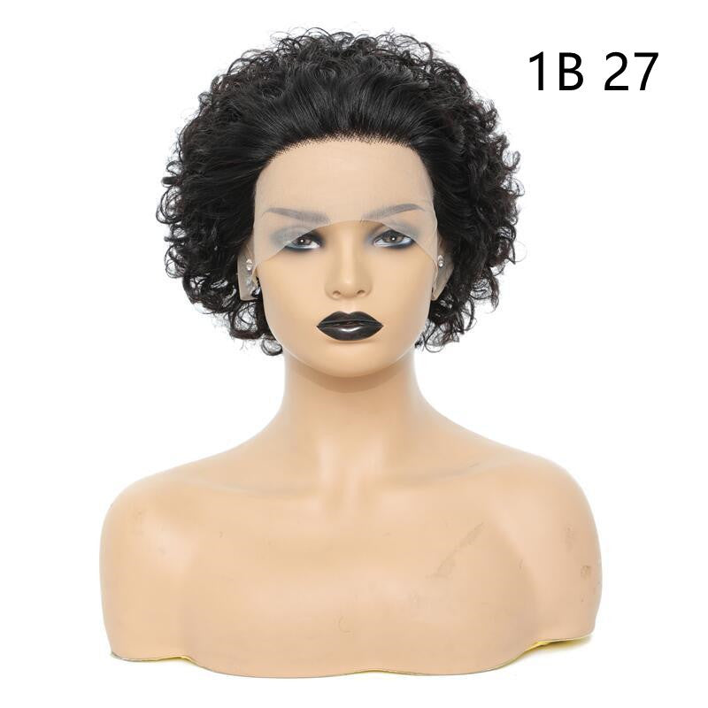 Women's Fashion Front Lace African Small Curly Wig