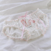 Love Wings Ruffled Bow Ladies Panties Cotton Crotch