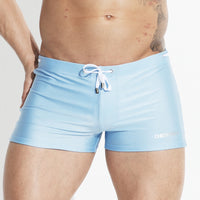 Men's Flat Angle Large Medium Waist Solid Color Beach Trunks