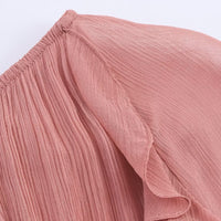 Fashionable Flared Long-sleeve Ruffled Dress