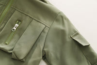 Children's Tooling Fleece-lined Stitching Jacket