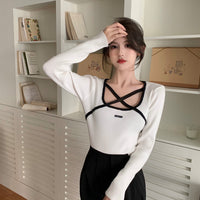 Inner Striped Needle Slim Fit Sweater