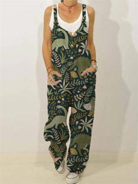 Women's Animal Floral Botanical Print Casual Sleeveless Loose Jumpsuit
