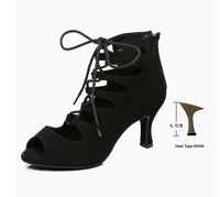 Black And Red Medium High Heels Soft Sole Modern Dance