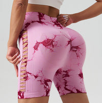 Hollow Tie Dye Waist Shorts