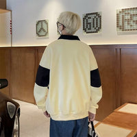 Men's Polp Collar Striped Contrast Color Sweatshirt