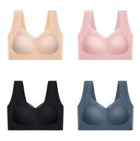 Women's One-piece Fixed Latex Cups Non-marking Sports Bra