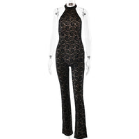 Sexy Lace Sheer Backless Sleeveless Jumpsuit