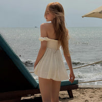 Off-shoulder Loose-fit Backless Elegant Dress For Women