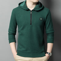 Men's Fleece-lined Breathable Casual And Comfortable Wool Hooded Sweater