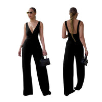 Sexy Deep V-neck Backless Sleeveless Jumpsuit