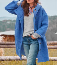 Long Single-breasted Multi-color Multi-size Casual Hooded Coat