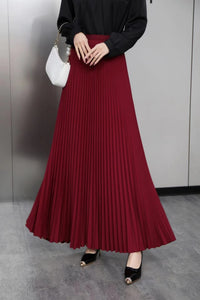Womens Pleated Maxi Skirt Early Spring New Arrival