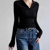 Womens Fashionable Vintage Slim-Fit Knit Sweater