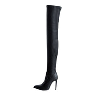 Over-the-knee Boots With Pointed Toe And High Stiletto Heel