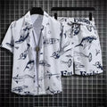 Fashion Ins Printed Shirt Beachwear Casual Shorts Suit