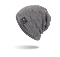 Windproof Hat Solid Color Plus Velvet Knitted Hat