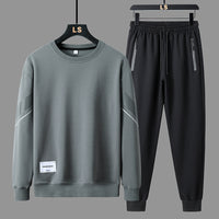 Round Neck Sweater Pants Men's Casual Sweatshirt Outfit