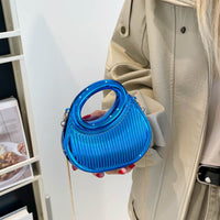 European And American-style Fashion Contrast-color Embossed Crescent-chain Shouldercrossbody Bag
