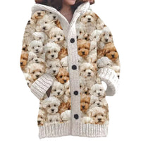 3D Printed Autumn Winter Coat Thickened Hooded Cardigan Sweater