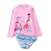 Children's Swimsuit Female Sun Protection Girls' Two-piece Swimsuit
