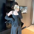 Elegant Long-sleeve Cardigan Jacket Paired With A Camisole