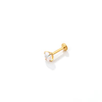 Titanium Alloy 18K Gold-Plated 5A Zircon Earrings