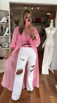 Lightweight Waist-cinchingBubble-sleeved Asymmetrical Top Womens Blouse Dress