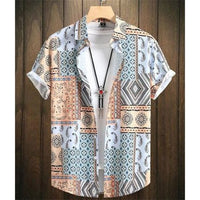 Men's Retro Short Sleeve Casual Loose Shirt