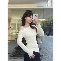 Elegant Slim Fit Slimming Slit Irregular Long Sleeve
