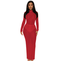 Fashionable Mesh Plaid Dress For Women