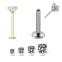 1Pc 20G-16G 1.5-4mm Gem Crystal Monroe Lip Stud Ring Tragus