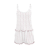 Strap-style Heart-print Shorts Pajama Set Two Pieces