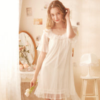 Princess Court Nightdress Women's Short Sleeve Cute