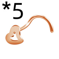 New European And American Love Nose Stud Stainless Steel S-shaped Corner Nose Ring