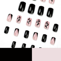 Nail Patch Wearing Black Bevel French