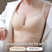 Traceless Plus Size Bra For Women Push Up Breast Holding Adjustment
