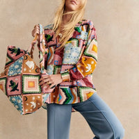 Fashionable All-match Printed Casual Cardigan Lapel Single Breasted Shirt