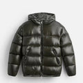 Black Hooded Cotton Jacket Casual