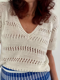 New Versatile Casual Hollow-out Pullover Knit Top