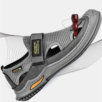 Fashion New Cowhide Men's Casual Mesh Shoes