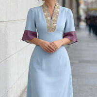 Patchwork Dress Elegant And Youth-Enhancing For Women