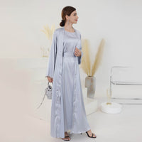 Dubai Spring Summer Daily Solid Color Beaded Dress Robe